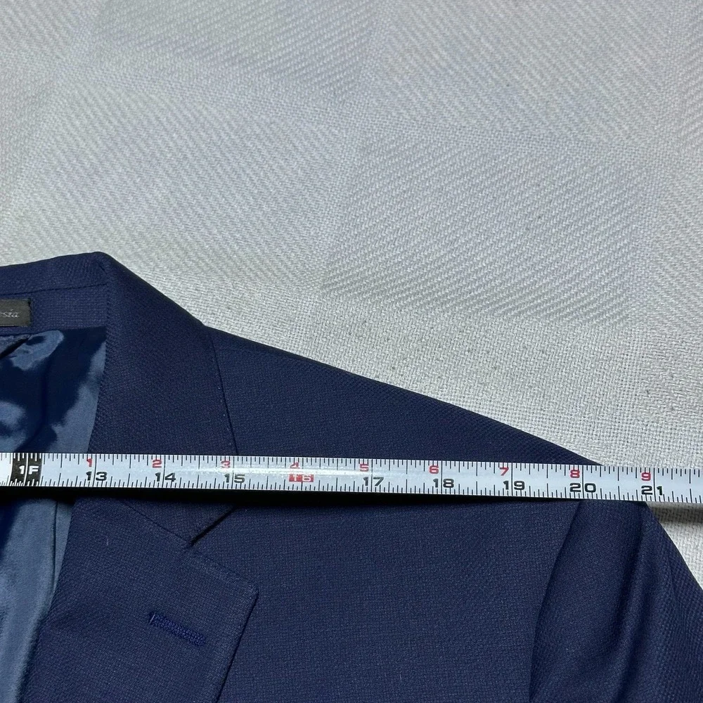 Lauren Ralph‎ Lauren Coolmax Blazer 46R Navy Wool Blend Gold Button Sport Coat